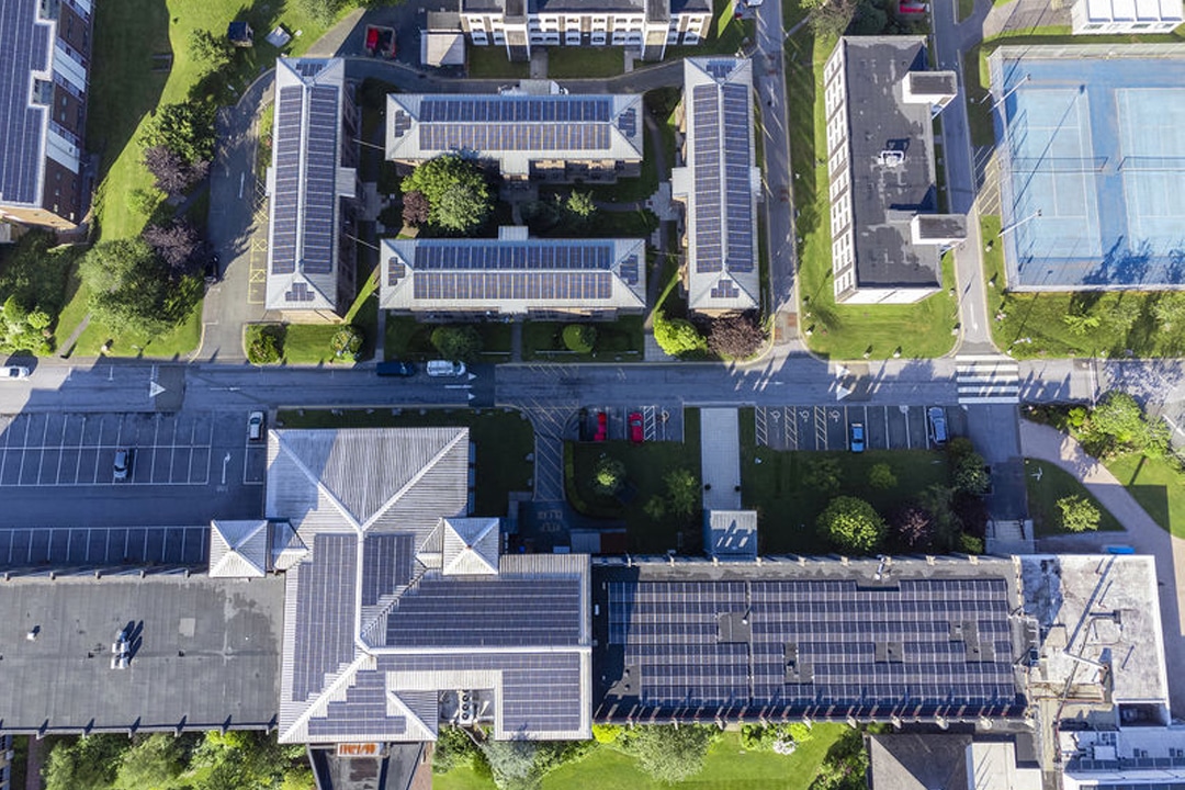 Aerial view of Plymouth Marjon University