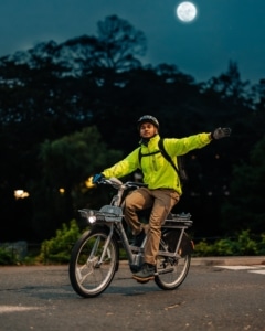 Cyclist riding a Beryl e-bike