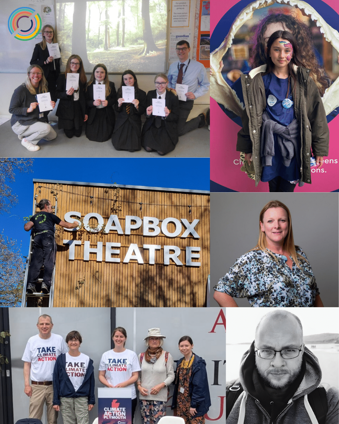 A collage of people